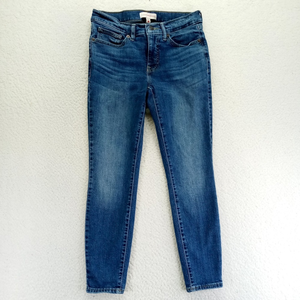 Lucky Brand Ava Mid Rise Skinny Jeans Womens 6/28 Medium Wash Blue Denim